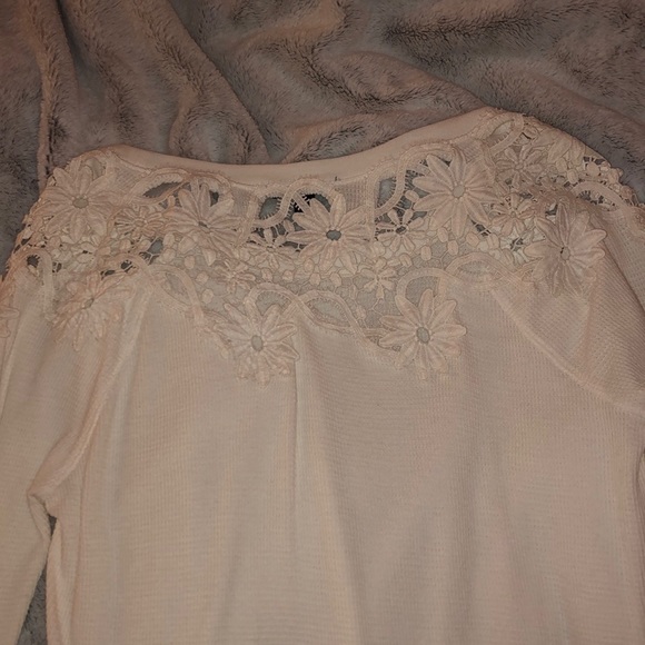 waffle knit a&e lace top - Picture 4 of 5